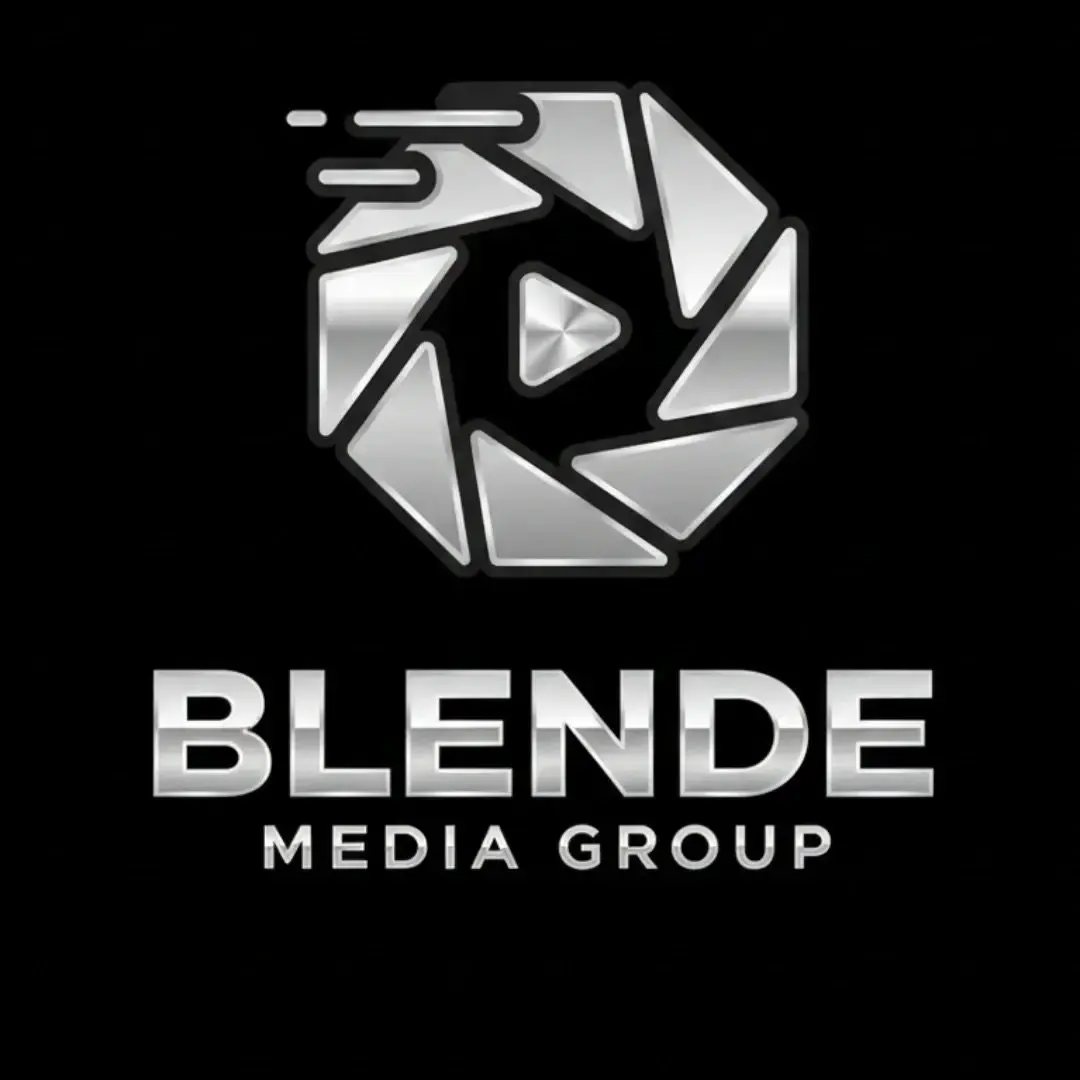 Blende Media Group metallic shutter logo