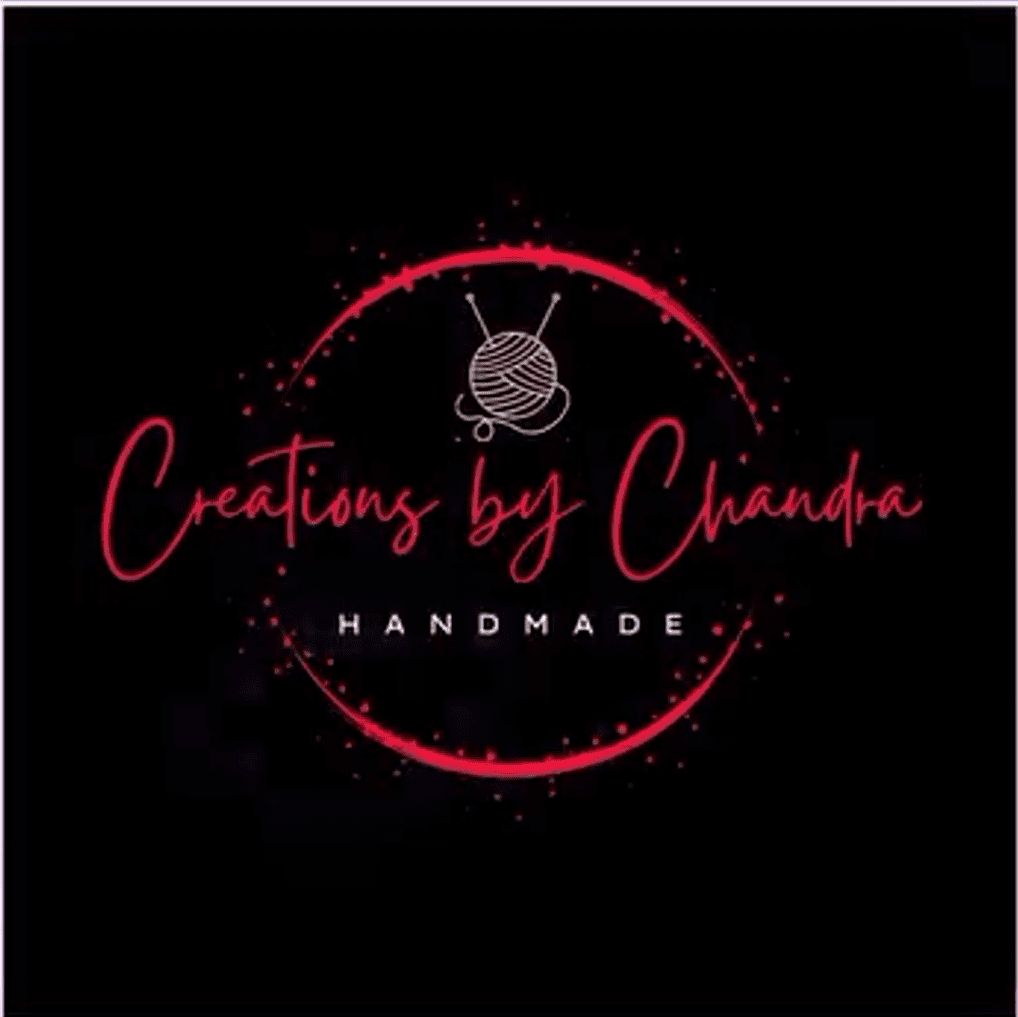 Handmade yarn logo with knitting needles