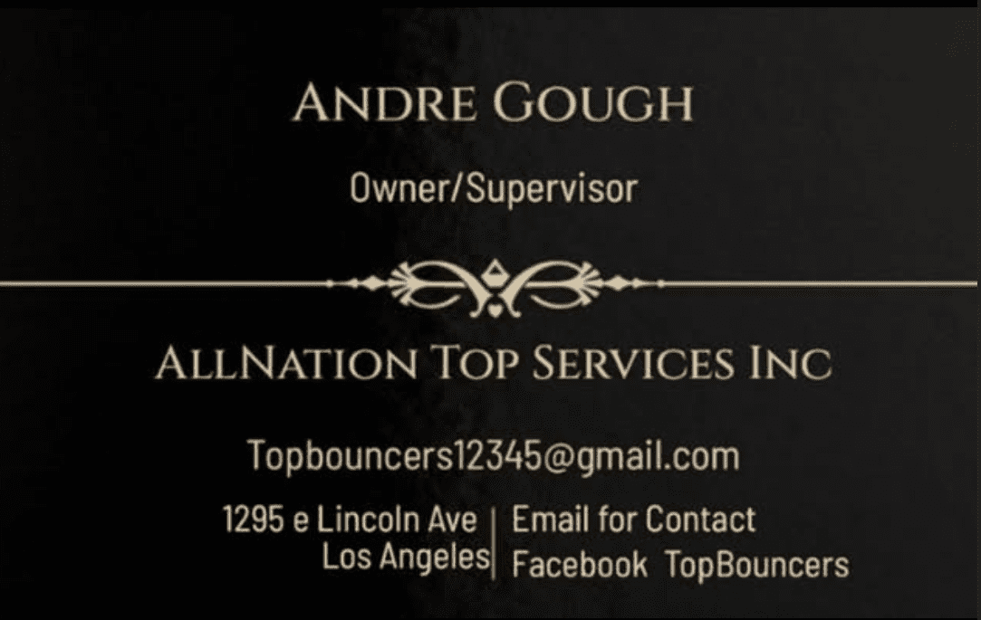 Elegant gold-on-black business card with contact