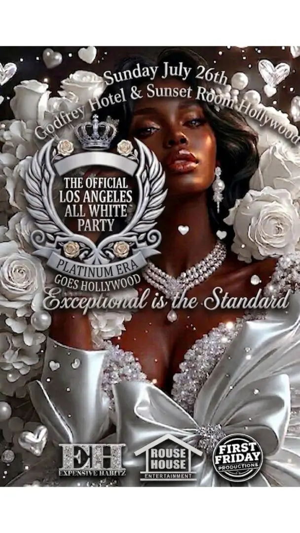 A black lady in a white dress