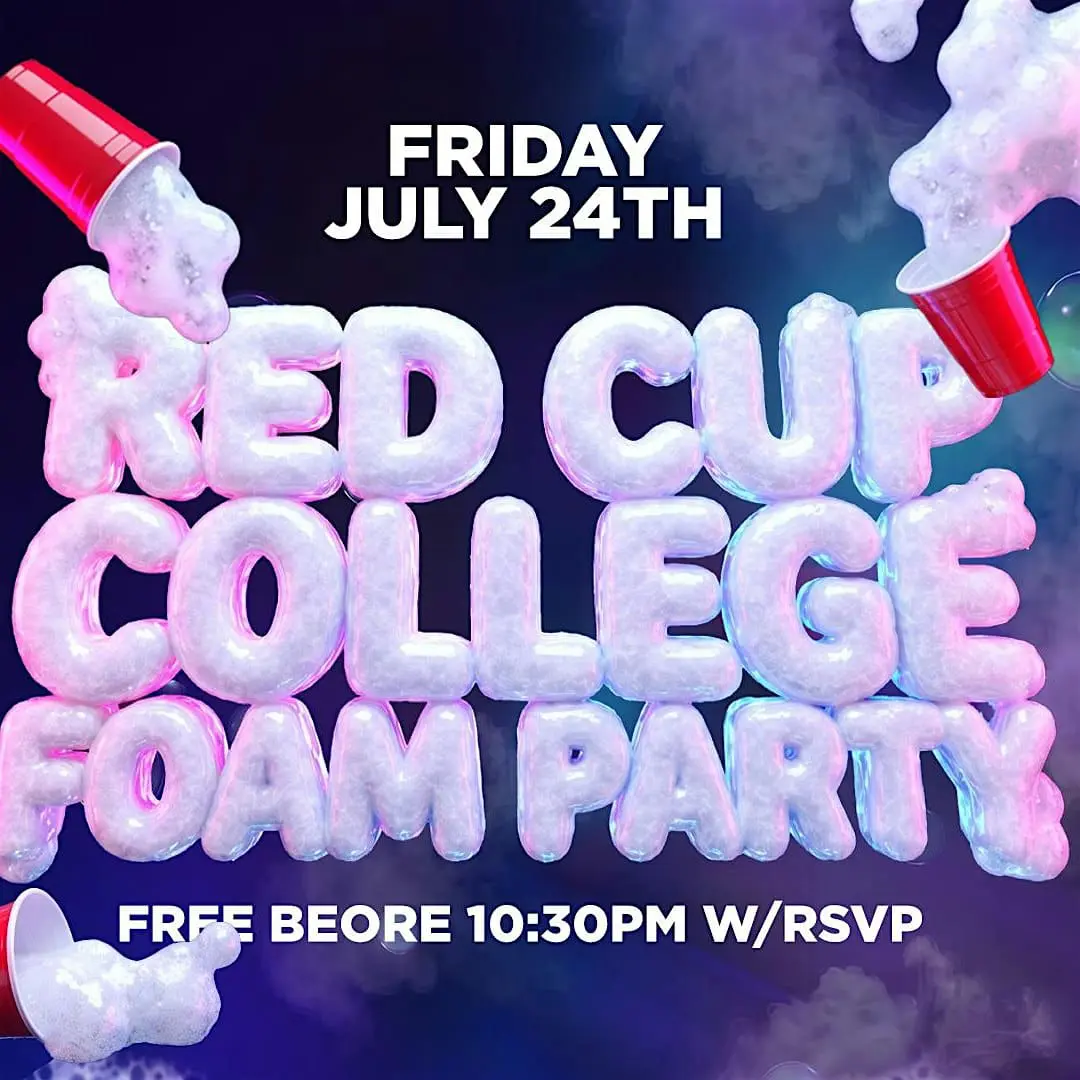 Red cup college foam party poster